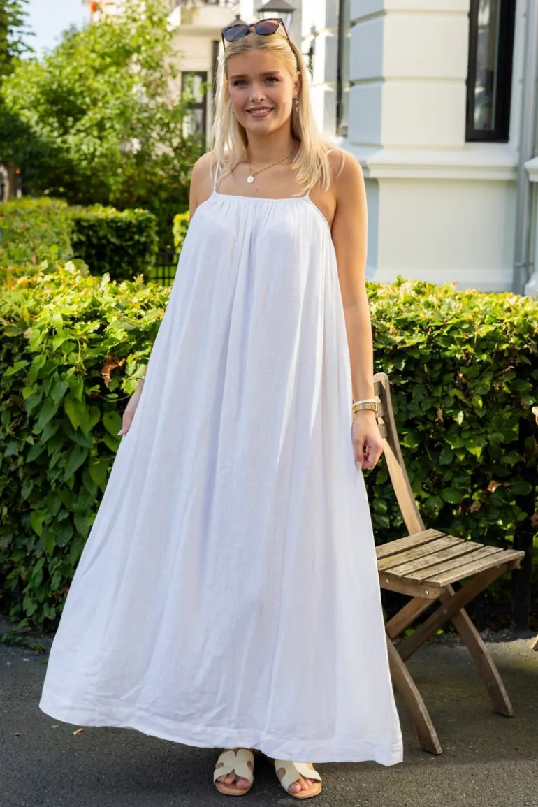 Allie Soft Linen Dress White