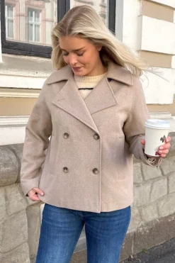 Alma Short Wool Jacket Sandshell Melange