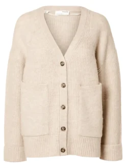 Alva Ls Knit Cardigan Birch Melange
