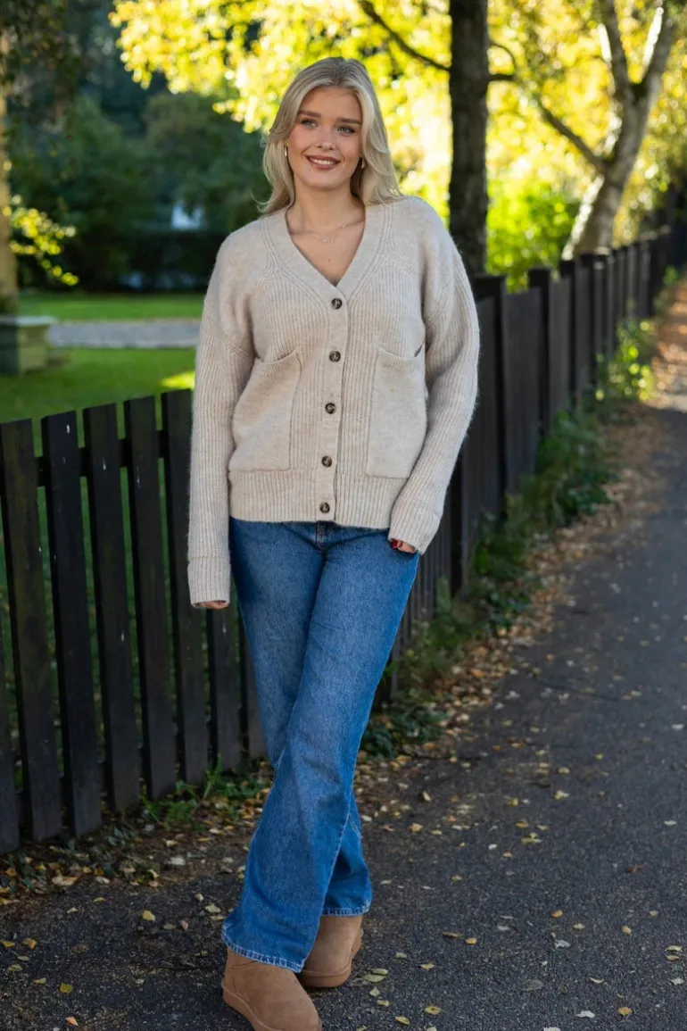 Alva Ls Knit Cardigan Birch Melange