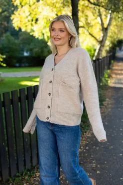 Alva Ls Knit Cardigan Birch Melange
