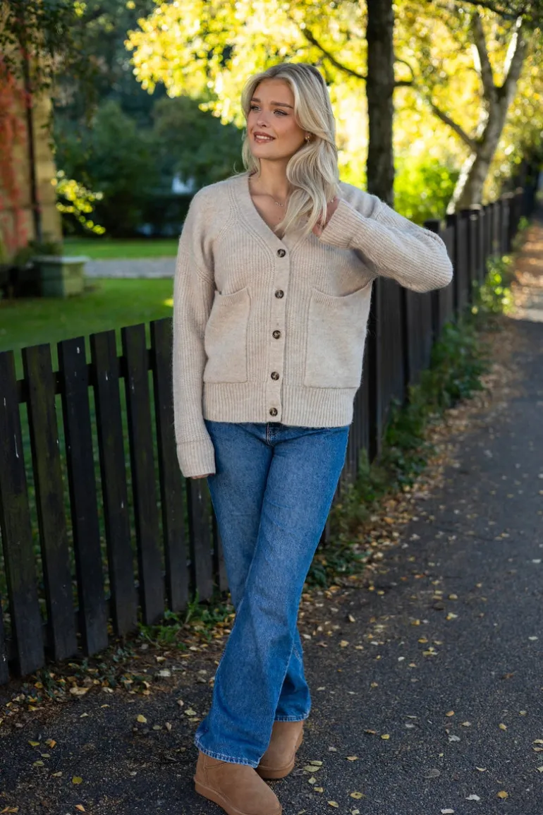 Alva Ls Knit Cardigan Birch Melange