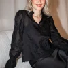 Amara Big Embroidery Blouse Black