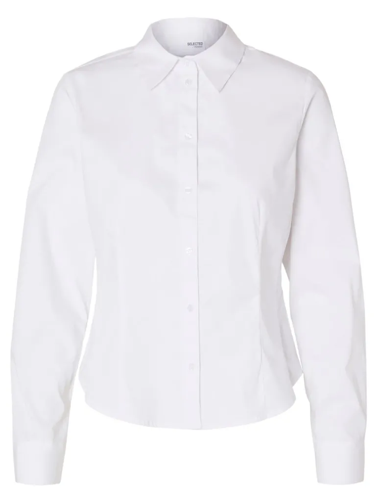 Amira Ls Fitted Shirt Bright White