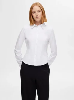 Amira Ls Fitted Shirt Bright White