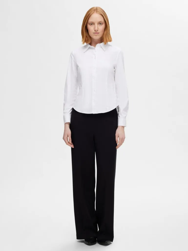 Amira Ls Fitted Shirt Bright White