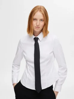 Amira Ls Fitted Shirt Bright White