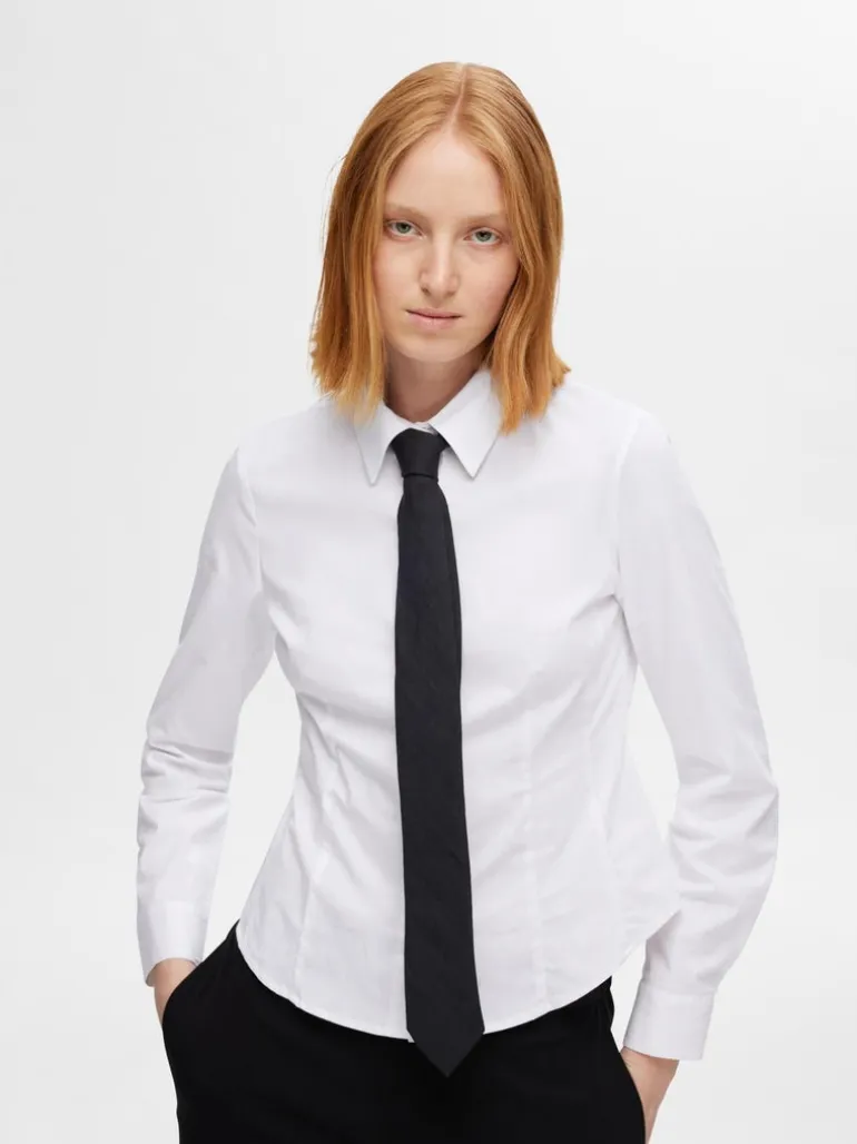 Amira Ls Fitted Shirt Bright White