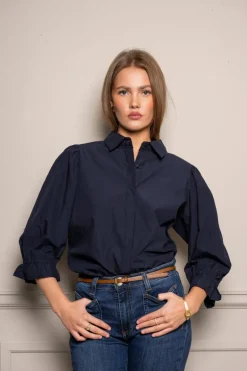 Amy Shirt Marine Poplin