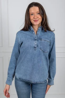 Andorra Blouse Lht Blue Denim