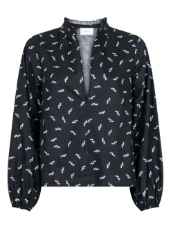 Anett Little Flower Blouse Black