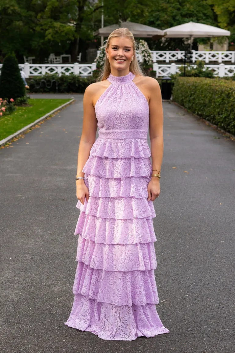 Angel Maxi Dress Halterneck Lavender Lace