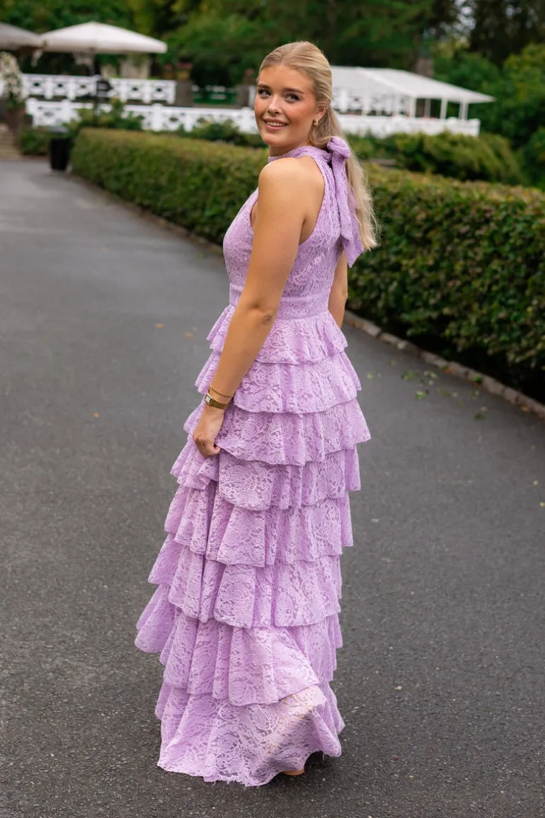 Angel Maxi Dress Halterneck Lavender Lace