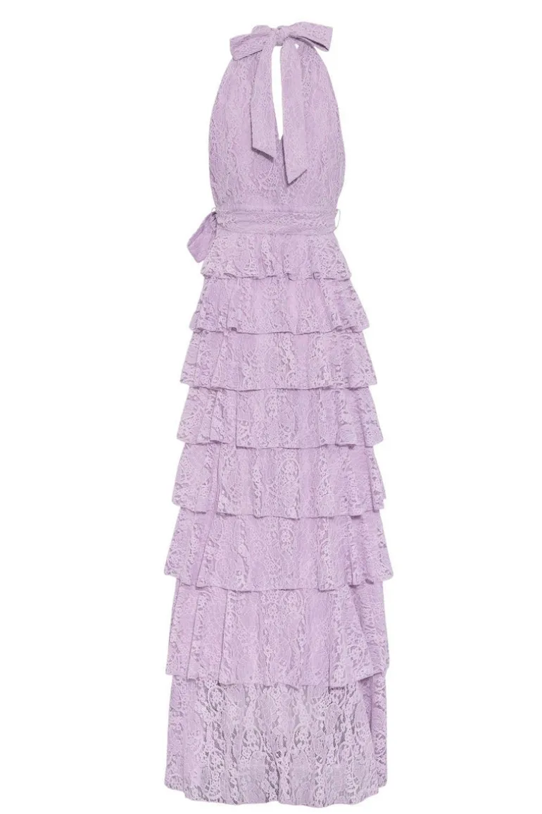 Angel Maxi Dress Halterneck Lavender Lace