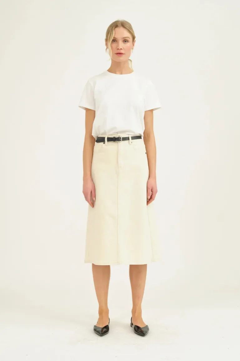 Anika Midi Skirt Wash Crude Ecru