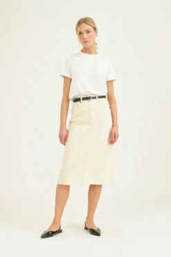 Anika Midi Skirt Wash Crude Ecru