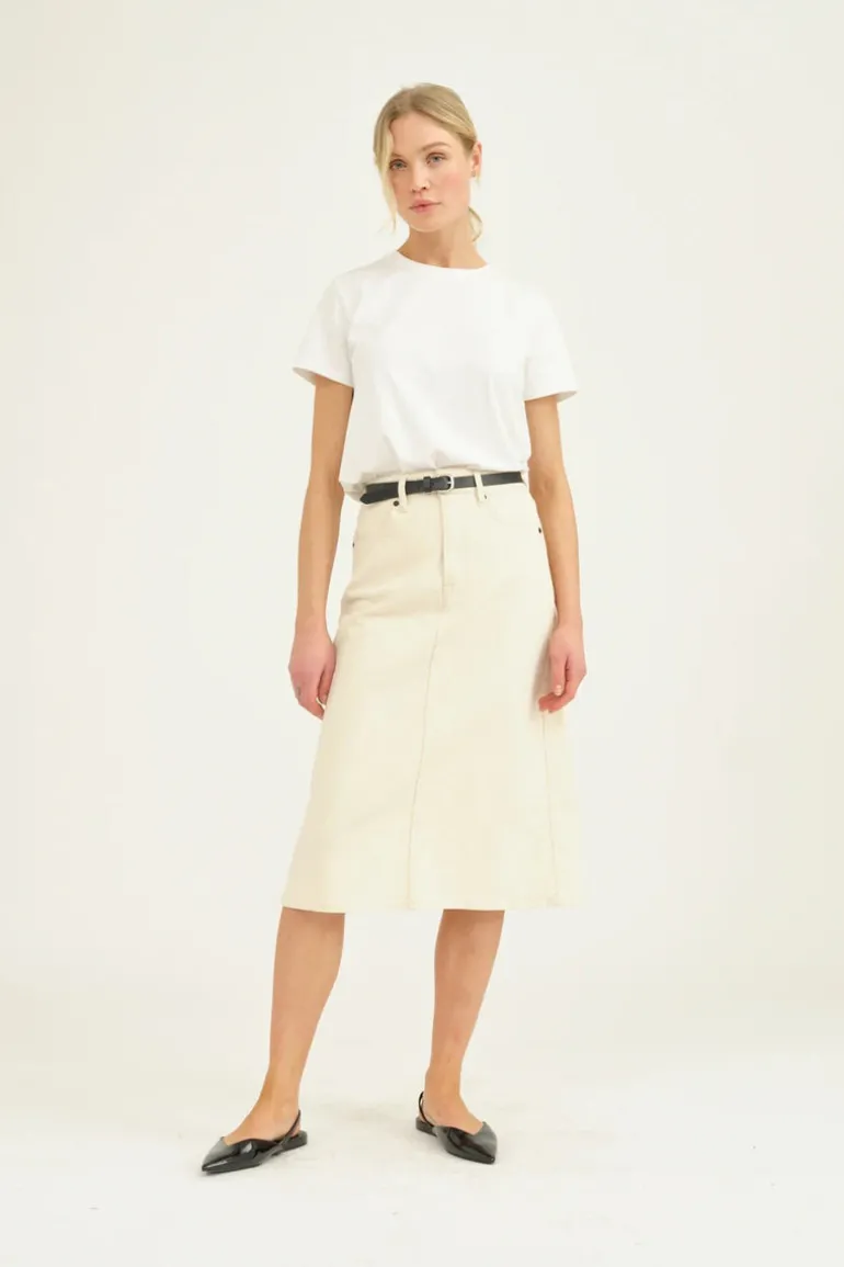 Anika Midi Skirt Wash Crude Ecru