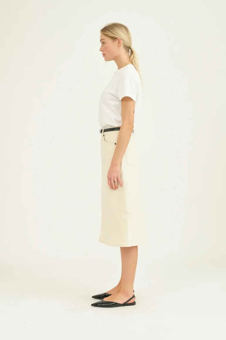 Anika Midi Skirt Wash Crude Ecru