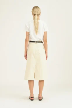 Anika Midi Skirt Wash Crude Ecru