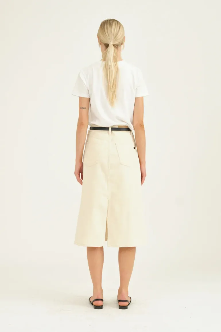 Anika Midi Skirt Wash Crude Ecru