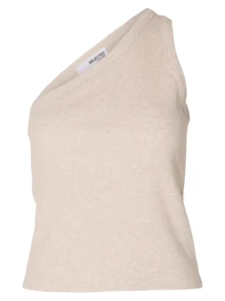 Anna One Shoulder Top Oatmeal Melange