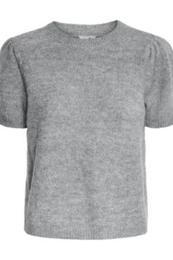 Anne Ss Knit Pullover Light Grey Melange