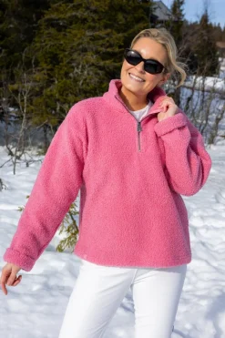 Annie Zip Sweater Bright Pink