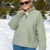 Annie Zip Sweater Sea Green