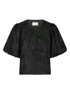 Aska Jacquard Blouse Black