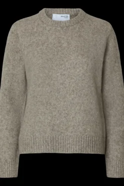 Ava Ls Knit O-Neck Irish Cream Melange