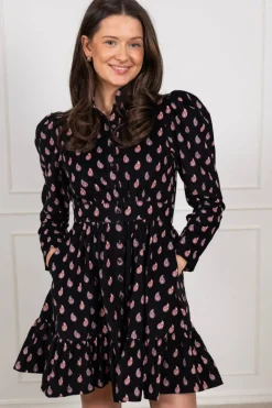 Baby Cord Mini Dress Vintage Paisley