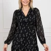 Bethie Flower Branch Dress Black