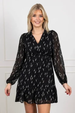Bethie Flower Branch Dress Black