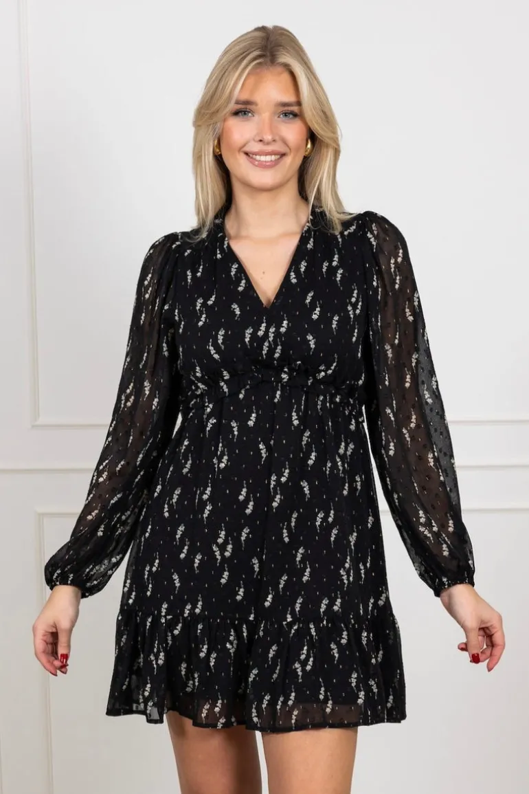 Bethie Flower Branch Dress Black