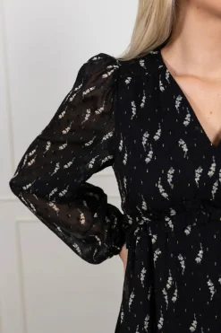 Bethie Flower Branch Dress Black