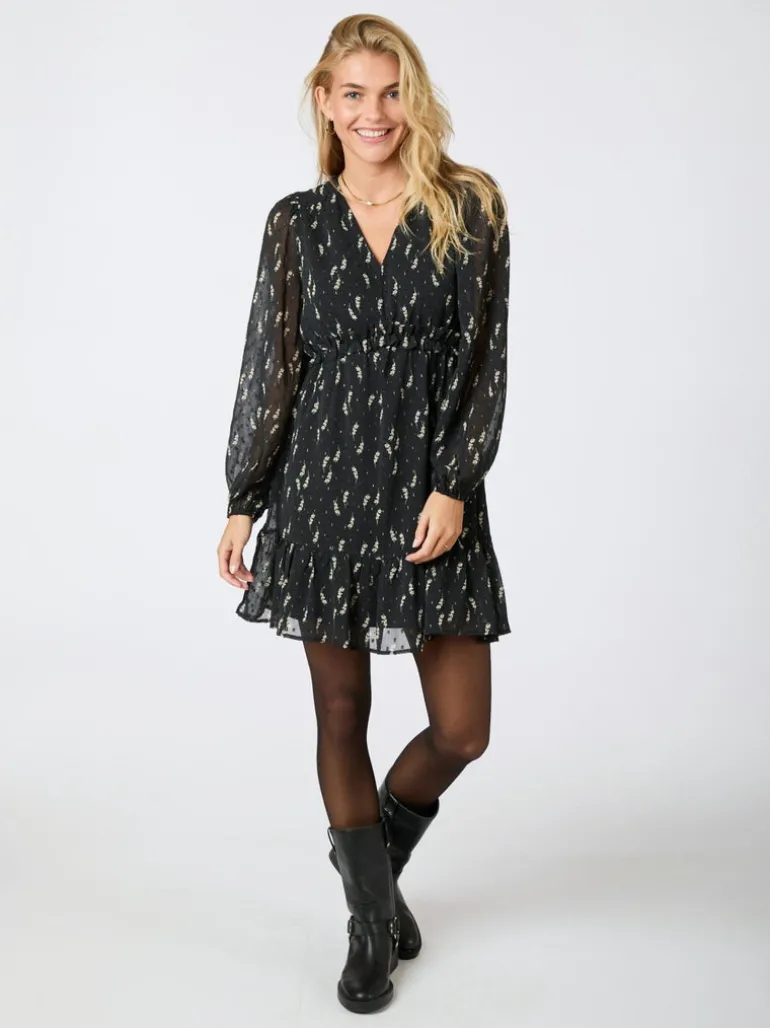 Bethie Flower Branch Dress Black