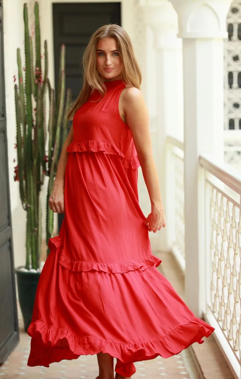 Bianca Long Dress Summer Red