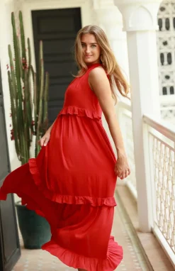 Bianca Long Dress Summer Red