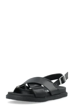 Biaoslo Cross Sandal Faux Leather Black