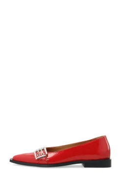 Biavictoria Buckle Ballet Flat Red Nappalak