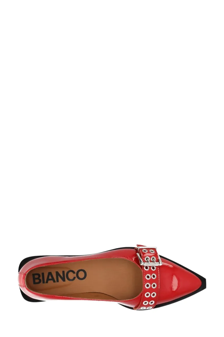 Biavictoria Buckle Ballet Flat Red Nappalak