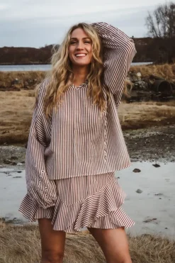 Breezy Blouse Rusty Stripe