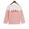 Breton Striped Boat Neck T-Shirt Orange Red