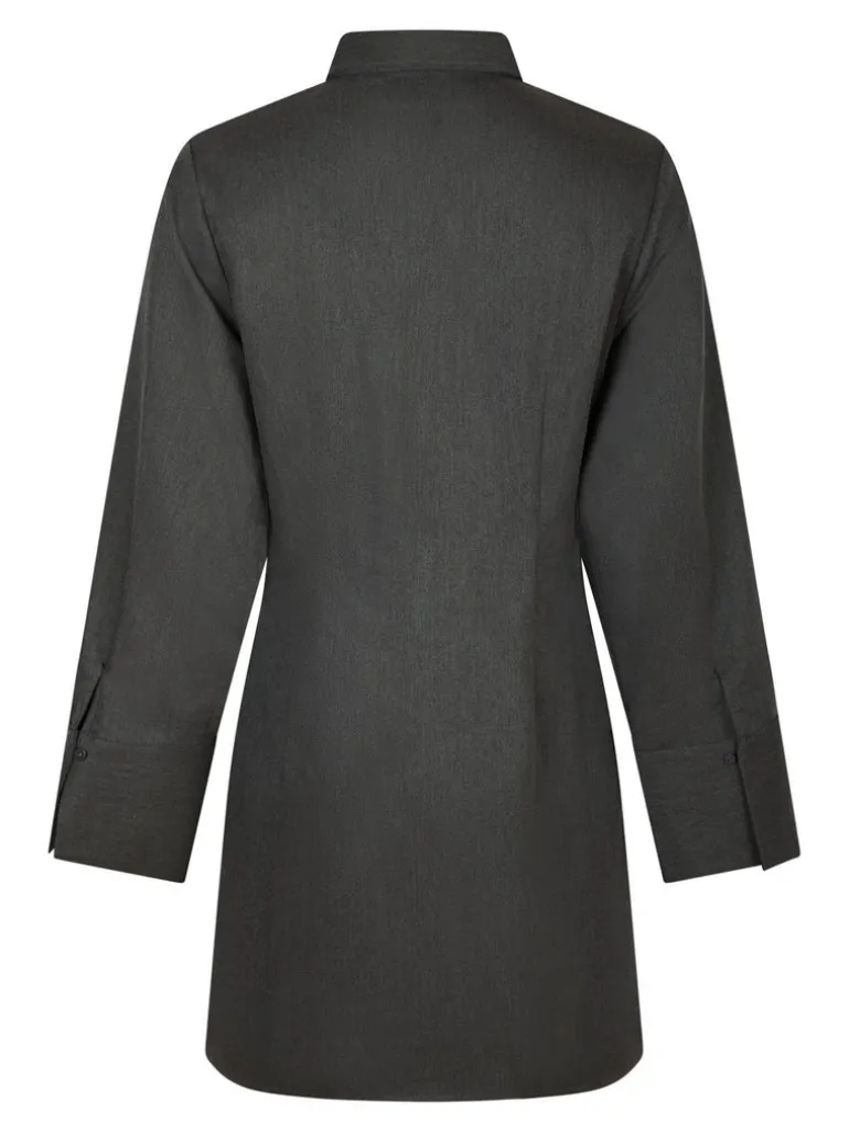 Cajsa Solid Shirt Dress Dark Grey
