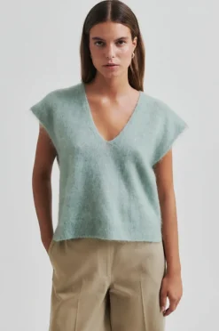 Camryn Knit Vest Slate Green