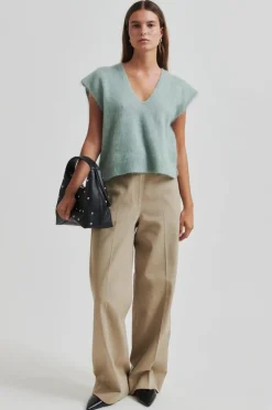 Camryn Knit Vest Slate Green