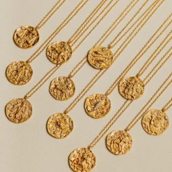 Cancer Zodiac Necklace Pale Gold