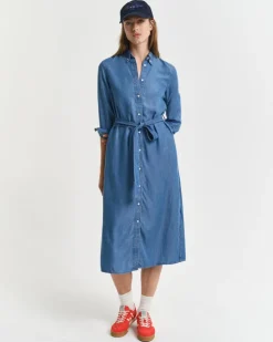 Chambray Shirt Dress Light Indigo