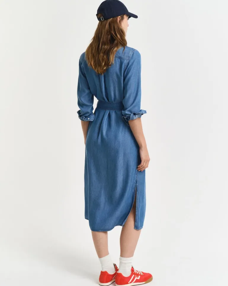Chambray Shirt Dress Light Indigo
