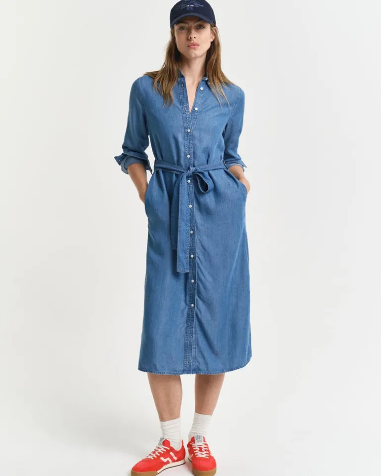 Chambray Shirt Dress Light Indigo